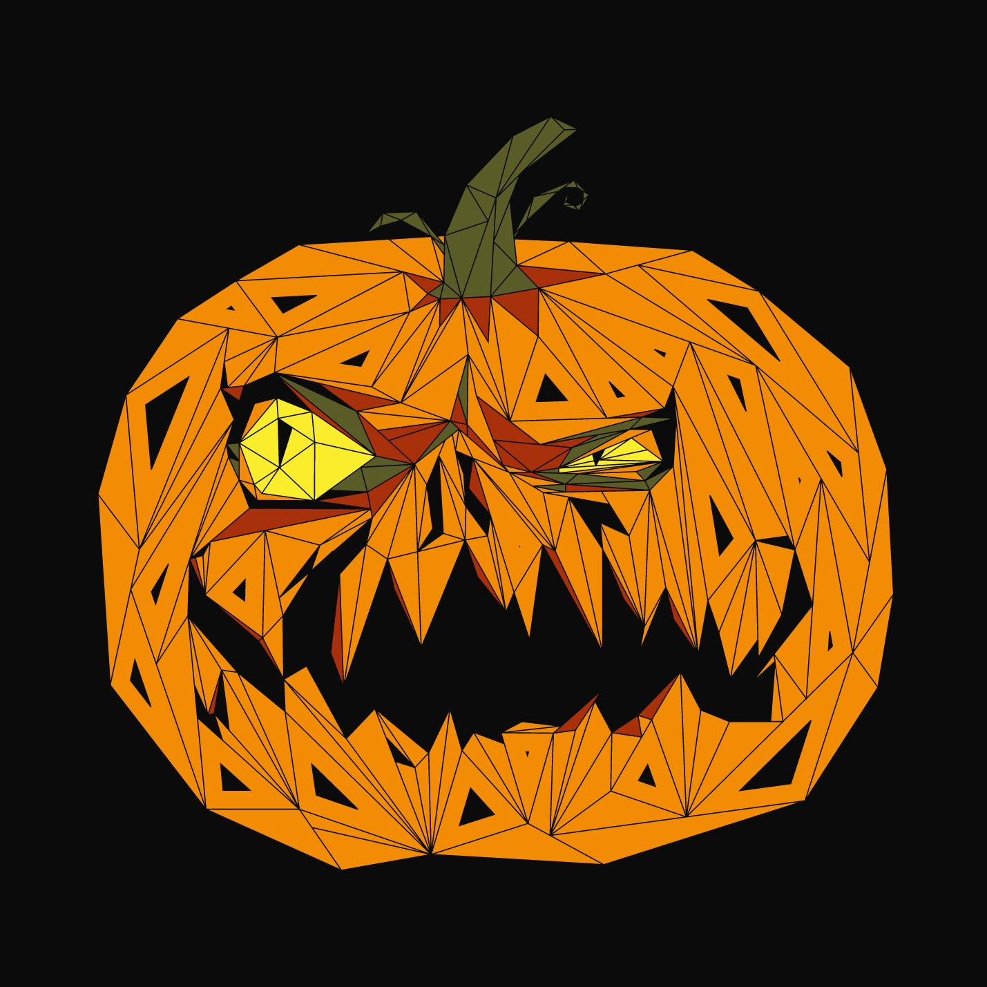 Hirntot Records Halloween Herren T-Shirt HW2K18 Kürbis Fratze